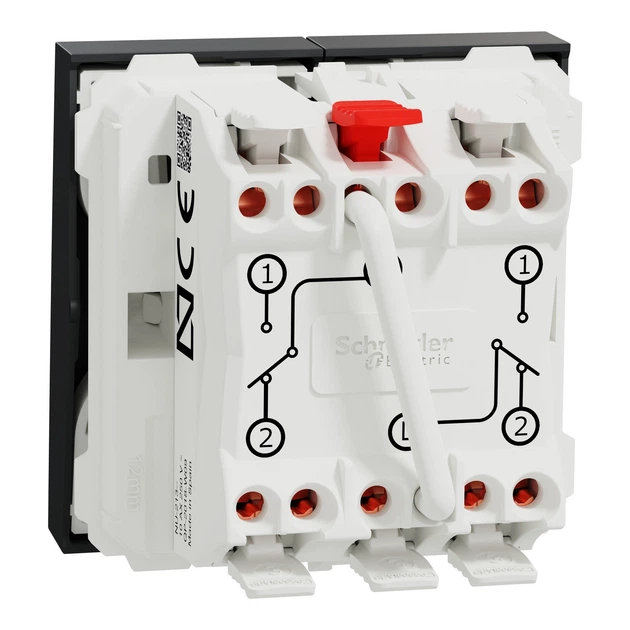 Переключатель двухклавишный Schneider Electric Unica New 2 модуля антрацит NU321354 - изображение 7