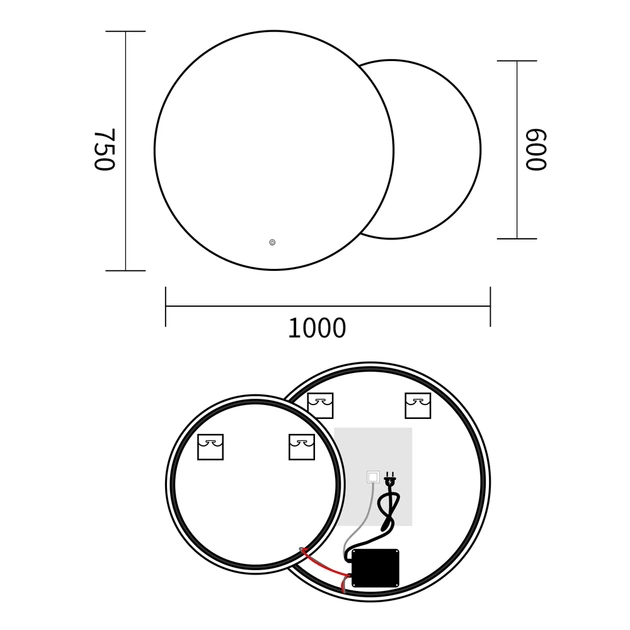 Дзеркало Mixxus Premium TOPPER MC01-100x75 (LED Touch, Anti-fog, димер (3-6,5kK) (MP6631) - зображення 4