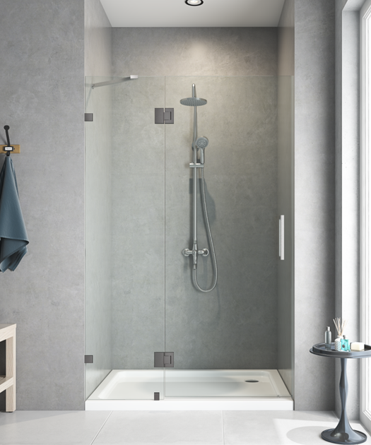 Двері в нішу Koer SR SD04-120×200-TR-07 прозоре скло Easy Clean 10мм, графіт (KR5388) - зображення 6