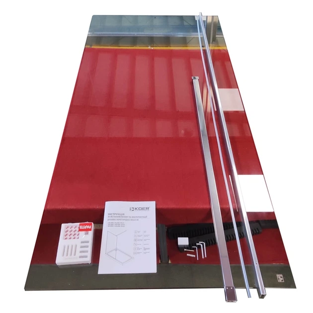 Душова перегородка Koer SR SP01-100x200-TR-01 Walk-In прозоре скло Easy Clean 8мм, хром (KR5393) - зображення 12