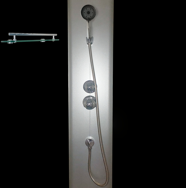 Бокс душовий без гідромасажу Mixxus STRONG SB02-90x90x215-GR SATIN з низьким піддоном (MI6887) - зображення 7