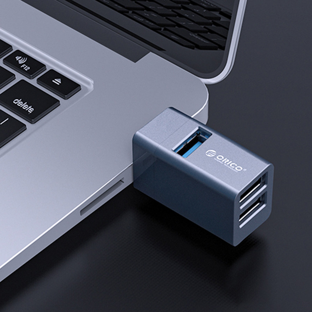 USB-хаб Orico Mini 1 х USB-A 3.0, 2 х USB-A 2.0 5Gbps (MINI-U32L-GY-BP) - зображення 5