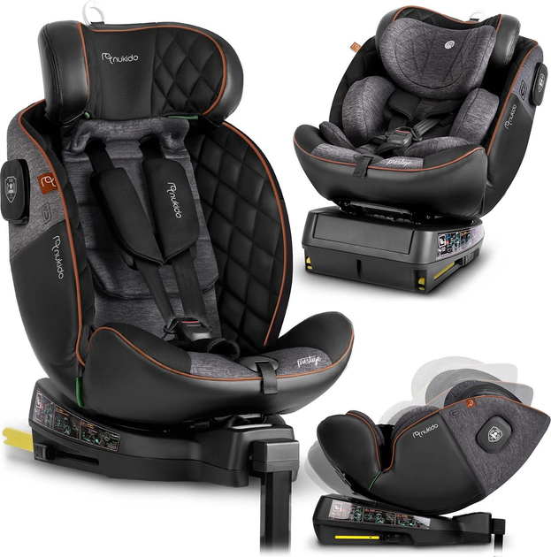 Fotelik samochodowy Nukido Prestige Line 0-36 kg ISOFIX Czarno-szary (5903890626631) - obraz 2