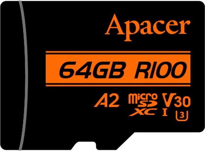 Карта памяти Apacer microSDXC 64GB UHS-I U3 + SD-адаптер (AP64GMCSX10U8-R) - изображение 2