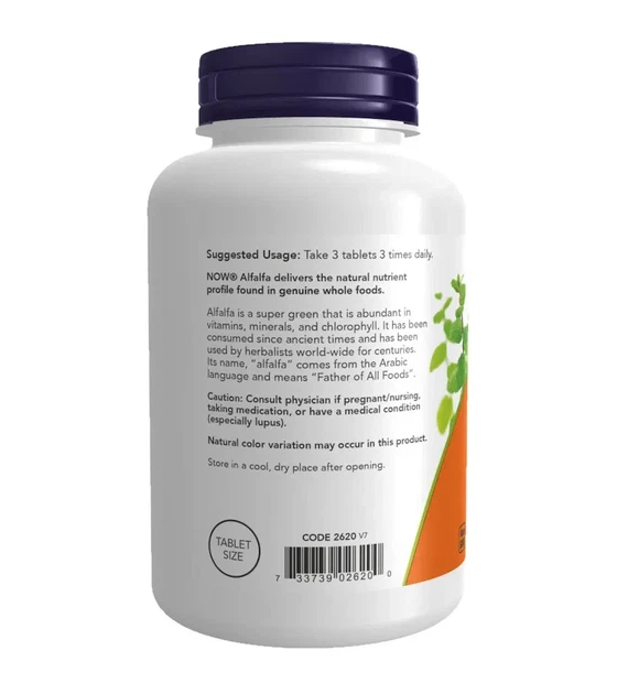 Люцерна Now Foods (Alfalfa) 650 мг 250 таблеток - Фото 3 Люцерна Now Foods (Alfalfa) 650 мг 250 таблеток - изображение 3