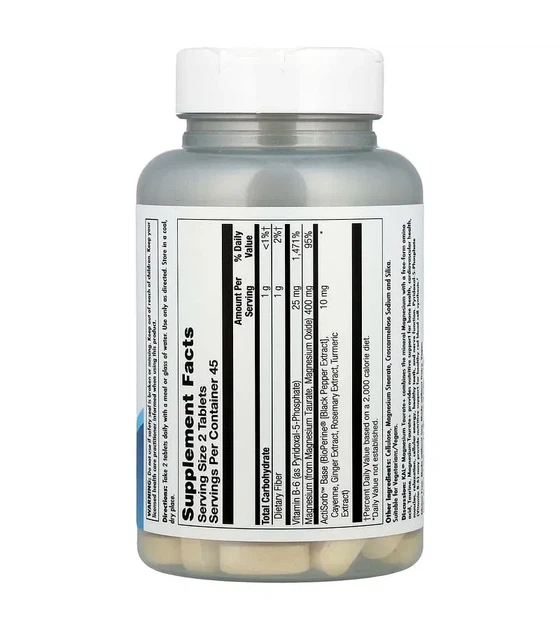 Таурат магния + KAL (Magnesium Taurate Plus) 400 мг 90 таблеток - изображение 2