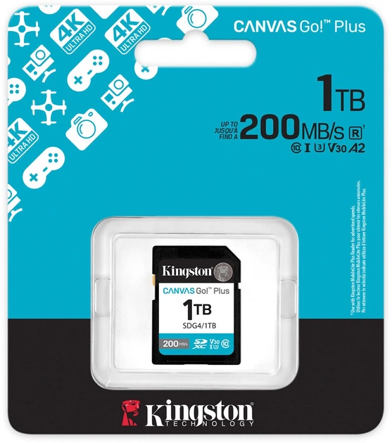 Карта памяти Kingston Canvas Go! Plus SDXC 1TB UHS-I U3 V30 (SDG4/1TB) - изображение 3