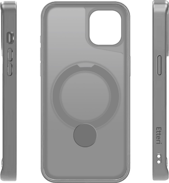 Etui plecki Etteri Matt Mag Ring do Apple iPhone 15 6.1 Grey (GSM190634) - obraz 4