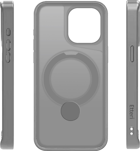 Etui plecki Etteri Matt Mag Ring do Apple iPhone 15 Pro Max 6.7 Grey (GSM190636) - obraz 4