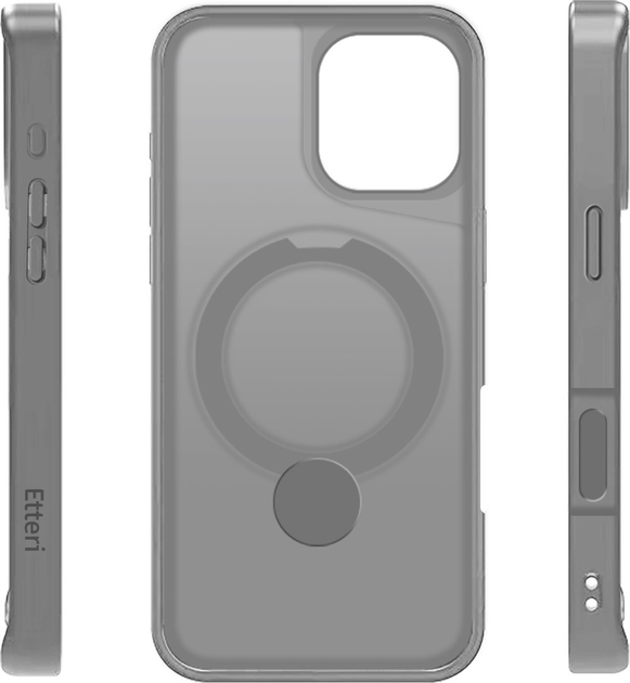 Etui plecki Etteri Matt Mag Ring do Apple iPhone 16 6.1 Grey (GSM190637) - obraz 4