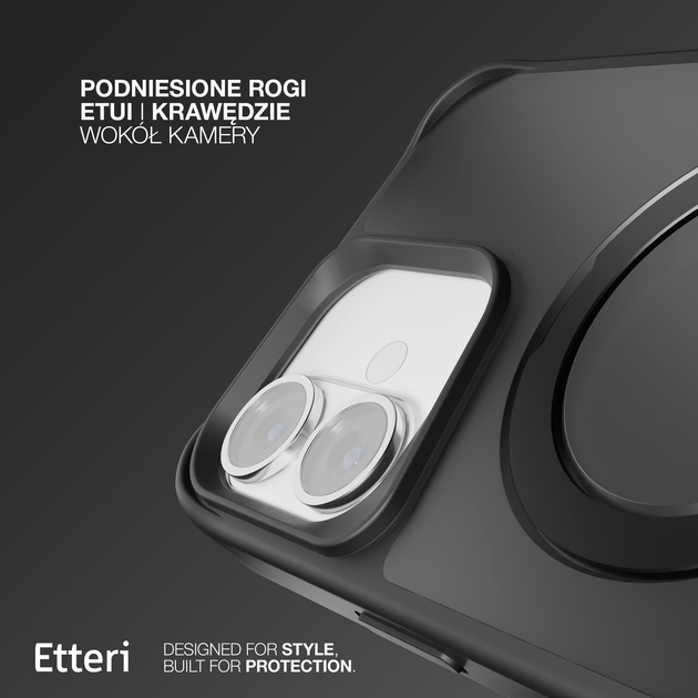 Etui plecki Etteri Matt Mag Ring do Apple iPhone 16 6.1 Black (GSM190648) - obraz 8