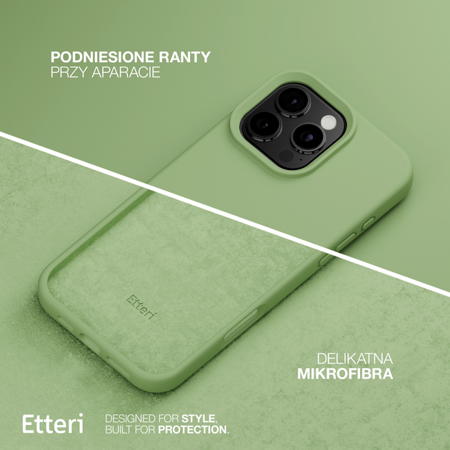 Панель Etteri Silicone Case do Apple iPhone 15 Pro 6.1 Light green (GSM183491) - зображення 5