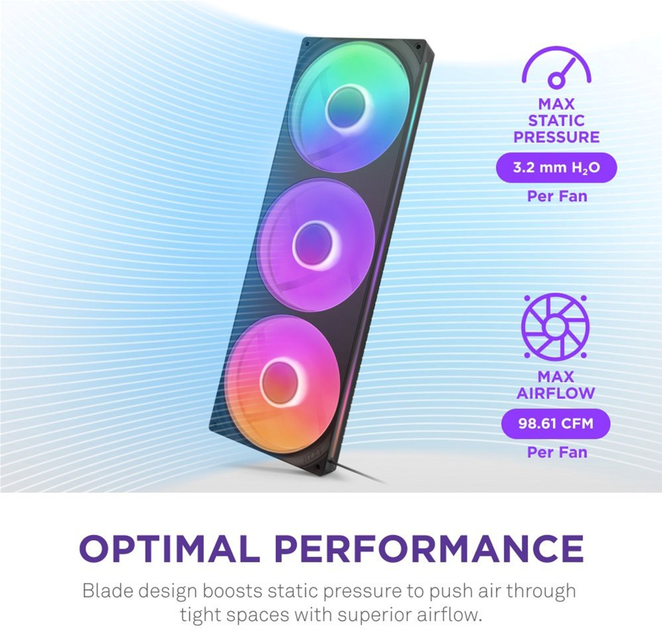 Wentylator NZXT F420 RGB Core Fan Single Frame Black (RF-U42HF-B1) - obraz 4