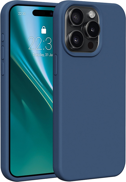 Панель Etteri Silicone Case do Apple iPhone 15 Pro Max 6.7 Dark blue (GSM183464) - зображення 1