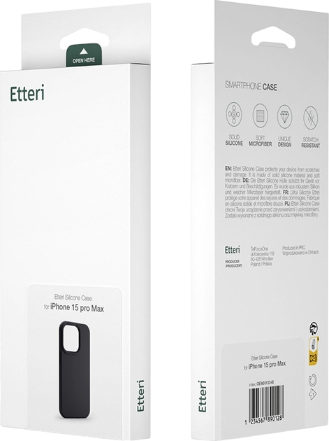 Панель Etteri Silicone Case do Apple iPhone 15 Pro Max 6.7 Black (GSM183438) - зображення 4