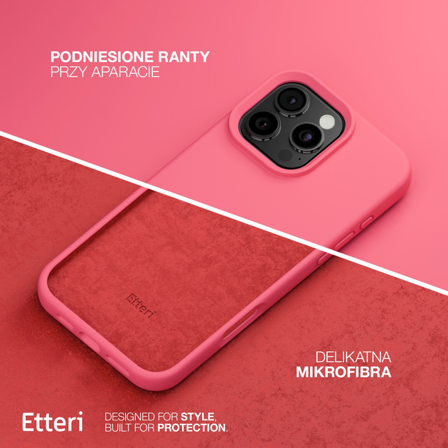 Панель Etteri Silicone Case do Apple iPhone 15 Pro 6.1 Raspberry (GSM183569) - зображення 7