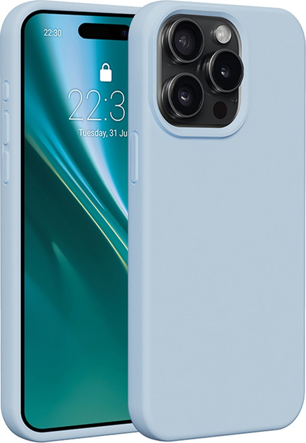 Панель Etteri Silicone Case do Apple iPhone 15 Pro Max 6.7 Light blue (GSM183516) - зображення 1