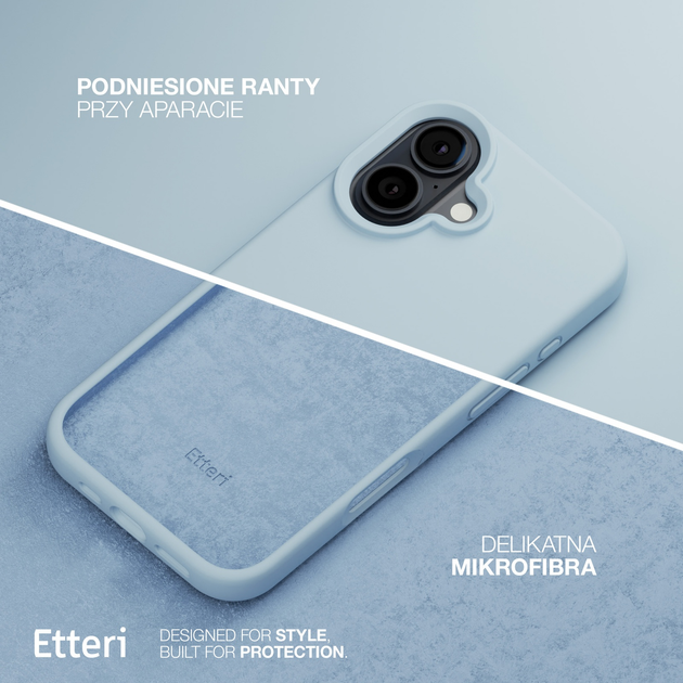Панель Etteri Silicone Case do Apple iPhone 16 6.1 Light blue (GSM187050) - зображення 4