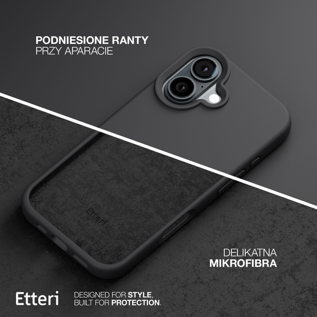Панель Etteri Silicone Case do Apple iPhone 16 Plus 6.7 Black (GSM187042) - зображення 4
