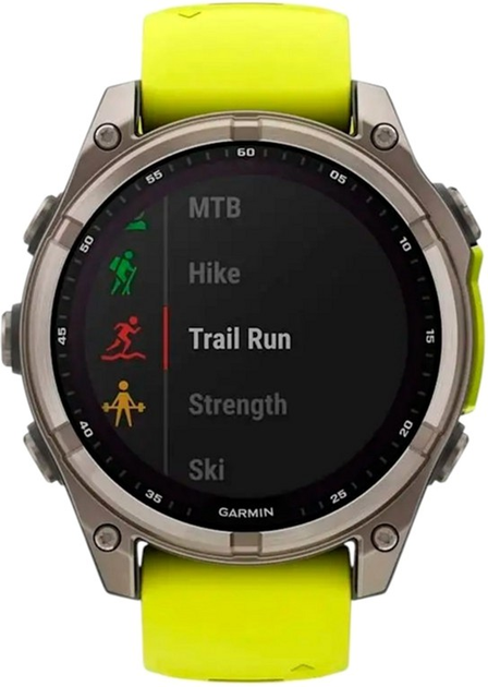 Smartwatch Garmin fenix 8 47mm Solar Sapphire Titanium with Amp Yellow and Graphite Silicone Band (010-02906-21) - obraz 8