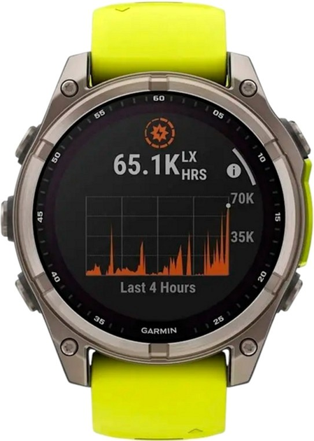 Smartwatch Garmin fenix 8 47mm Solar Sapphire Titanium with Amp Yellow and Graphite Silicone Band (010-02906-21) - obraz 10