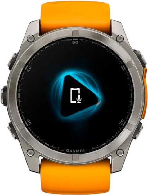 Smartwatch Garmin fenix 8 51mm AMOLED Sapphire Titanium with Spark Orange and Graphite Silicone Band (010-02905-11) - obraz 9