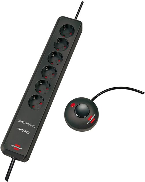 Подовжувач Brennenstuhl Eco-Line Comfort Switch 6 розеток 2 м (1159450616) - зображення 1