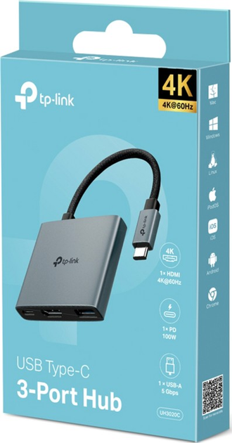 USB-хаб TP-LINK UH3020C Type-C 3-in-1 - зображення 2