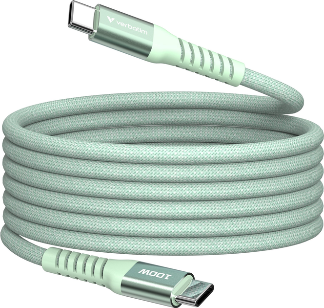 Кабель Verbatim Sync & Charge Magnetic 100W USB-C - USB-C 1.2 м Green (0023942318538) - зображення 1