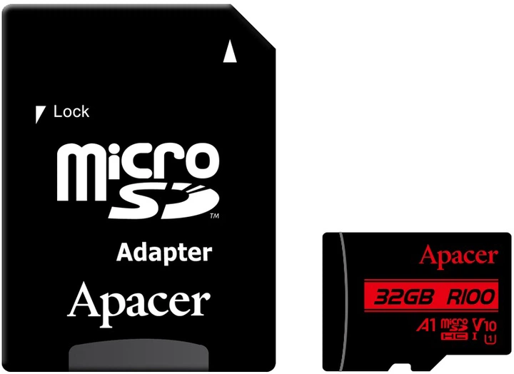 Карта памяти Apacer microSDHC 32GB UHS-I U1 V10 + SD-адаптер