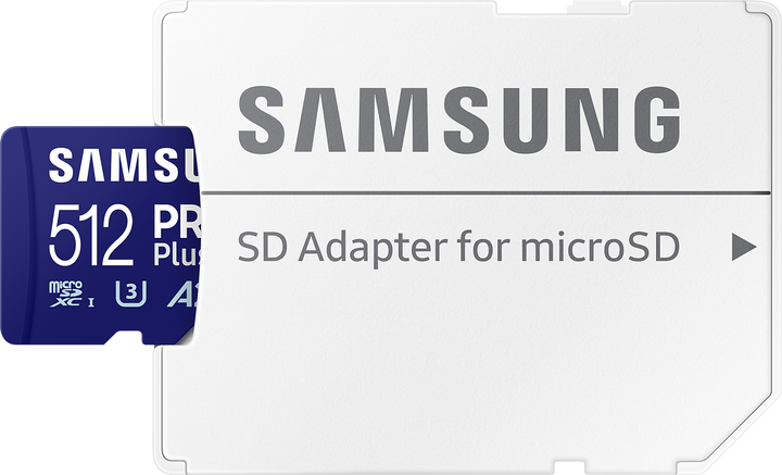 Карта памяти Samsung PRO Plus microSDXC 512GB UHS-I U3 V30 + SD-адаптер (MB-MD512SA/EU) - Фото 6 Карта памяти Samsung PRO Plus microSDXC 512GB UHS-I U3 V30 + SD-адаптер (MB-MD512SA/EU) - изображение 6