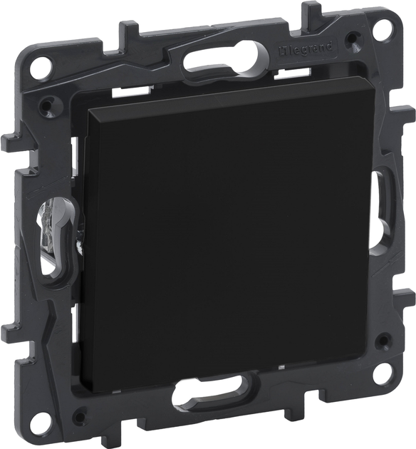 Łącznik jednoklawiszowy krzyżowy Legrand Niloe Step 10A Black (863507) - obraz 1