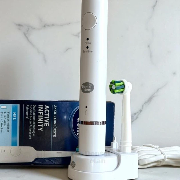 Электрическая зубная щетка Dontodent Active Infinity 2 режима для отбеливания массаж десен и защита от кариеса электрощетка от налета - изображение 4