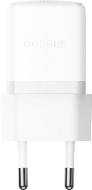 Ładowarka sieciowa Baseus Palm Fast Charger 1C 20W EU with Baseus Mini White Cable USB-C to USB-C 60W (20V/3A) 1 m Moon White (P10111602213-01) - obraz 5