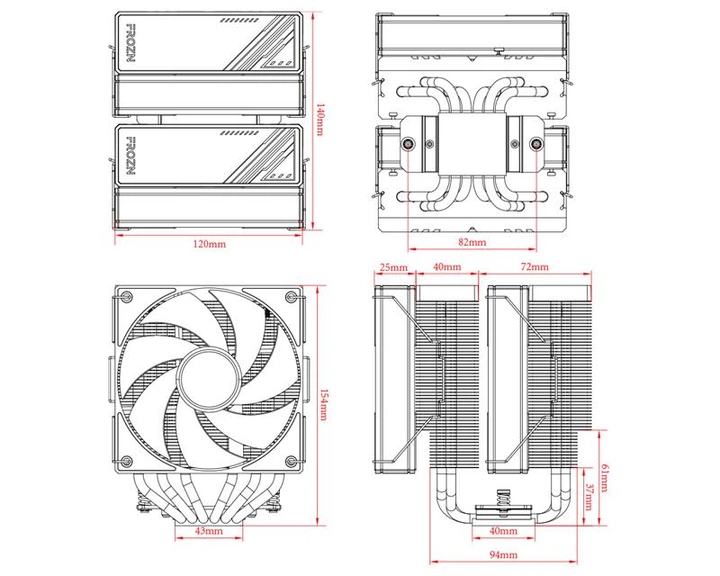 Кулер для процессора ID-Cooling Frozn A620 Черный 2 вентилятора 120 мм - изображение 7
