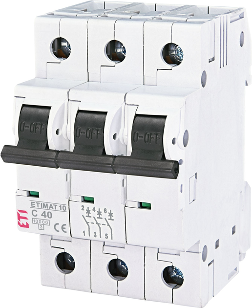 Wyłącznik automatyczny ETI ETIMAT 3p C 40A (10 kA) (2135720) - obraz 1