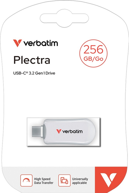 Pendrive Verbatim Plectra 256GB USB Type-C White (0023942302308) - obraz 4