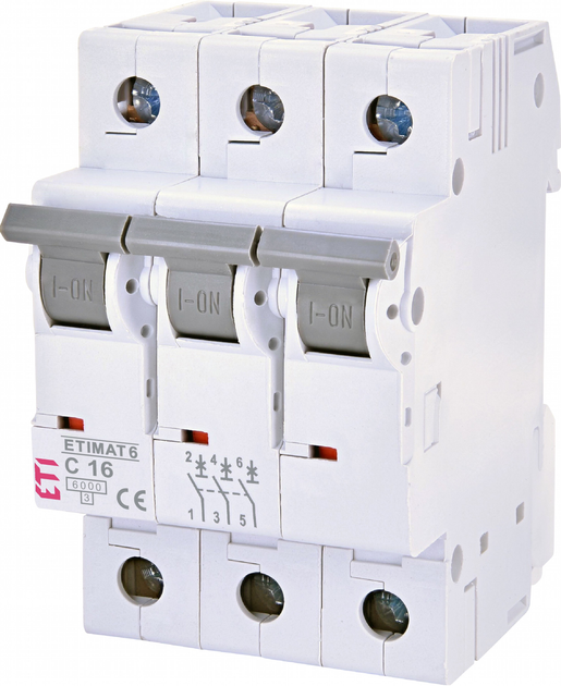 Wyłącznik automatyczny ETI ETIMAT 6 3p C 16 A 6 kA (2145516) - obraz 1