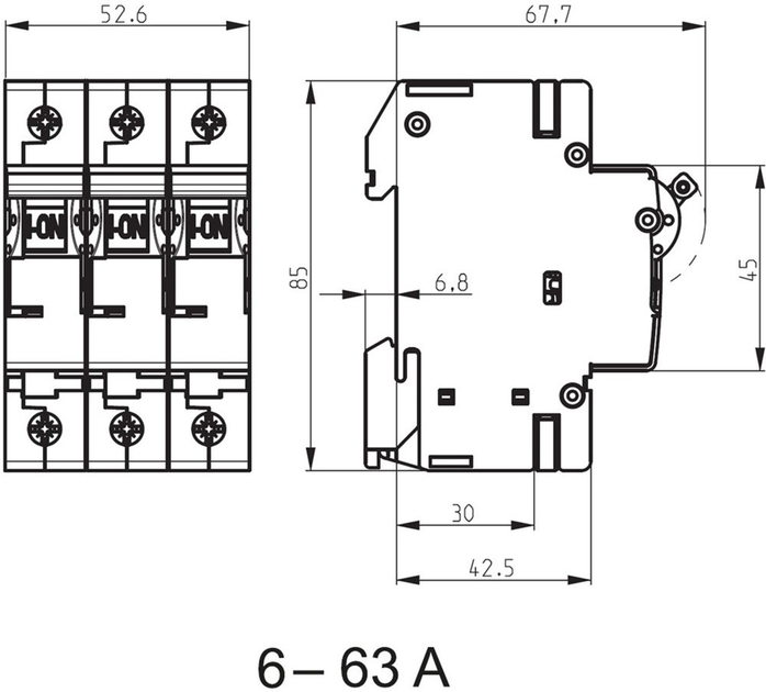 Wyłącznik automatyczny ETI ETIMAT 6 3p C 32 A 6 kA (2145519) - obraz 2