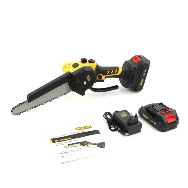 Аккумуляторная мини-пила DeWalt DCM190HN (24V, 5Ah, шина 20 см) щеточный двигатель, подкачка смазки, безключовая натяжка - изображение 7