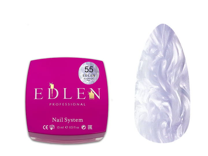 Гель моделюючий Edlen Builder Gel №55 Pearl 15 мл - Фото 1 Гель моделюючий Edlen Builder Gel №55 Pearl 15 мл - изображение 1