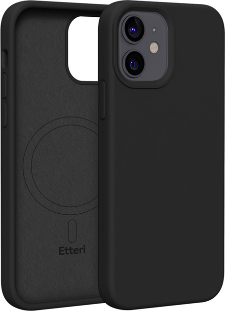 Панель Etteri Silicone Mag do Apple iPhone 12 / 12 Pro 6.1 Black (GSM185950) - зображення 1