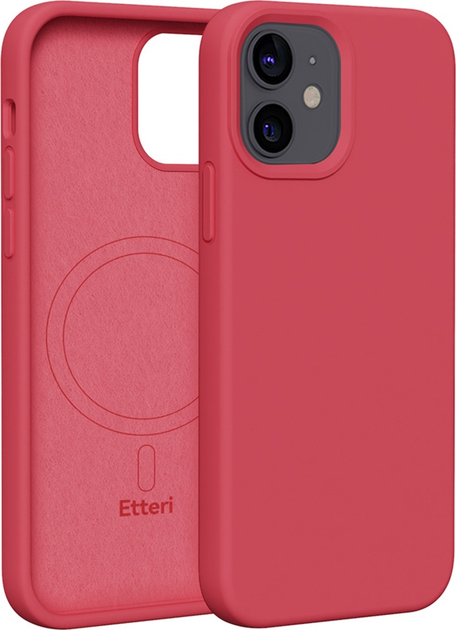 Etui plecki Etteri Silicone Mag do Apple iPhone 12 / 12 Pro 6.1 Raspberry (GSM185998) - obraz 1