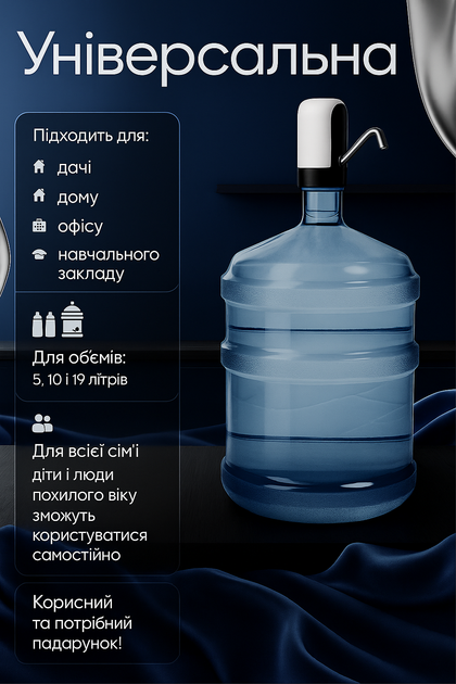 Электрическая помпа Water Dispenser для воды под бутыль, Белый, Автоматический дозатор для воды, Насос для воды - изображение 4