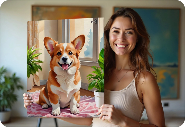 Malowanie po numerach Massido Piesek Corgi 40x50 cm (5903890623821) - obraz 6