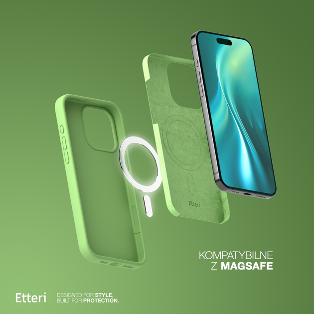 Etui plecki Etteri Silicone Mag do Apple iPhone 13 6.1 Light green (GSM185970) - obraz 6
