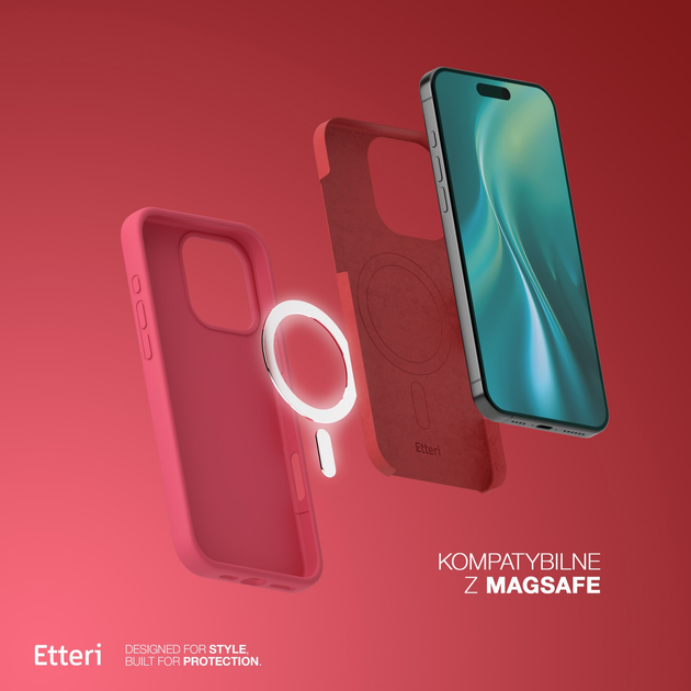 Etui plecki Etteri Silicone Mag do Apple iPhone 13 6.1 Raspberry (GSM185999) - obraz 6