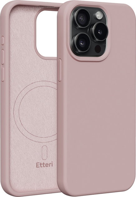 Etui plecki Etteri Silicone Mag do Apple iPhone 15 Pro Max 6.7 Light pink (GSM185993) - obraz 1
