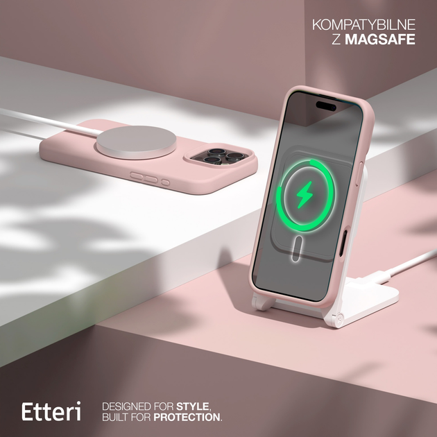 Etui plecki Etteri Silicone Mag do Apple iPhone 15 Pro Max 6.7 Light pink (GSM185993) - obraz 7