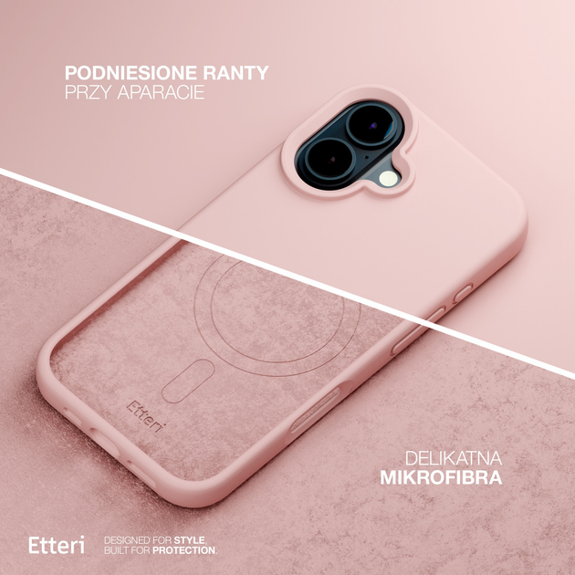 Панель Etteri Silicone Mag do Apple iPhone 16 6.1 Light pink (GSM185994) - зображення 5
